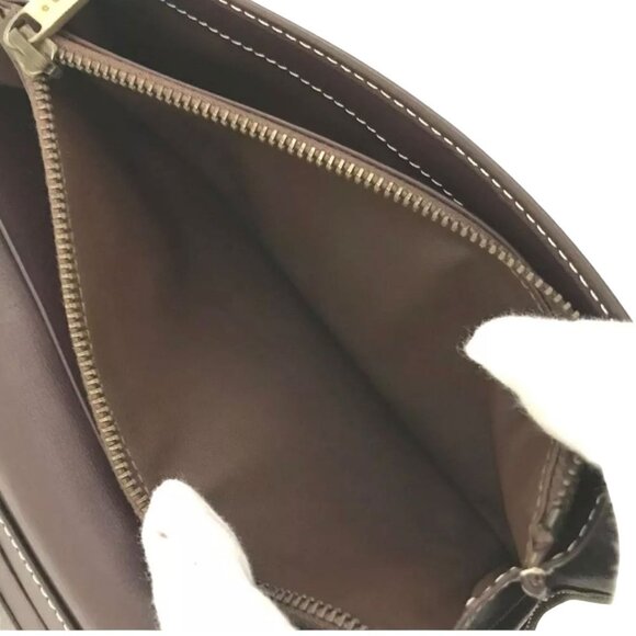 CELINE: Brown Monogram Macadam & Leather Long Bifold Wallet #1267 - Picture 8 of 8